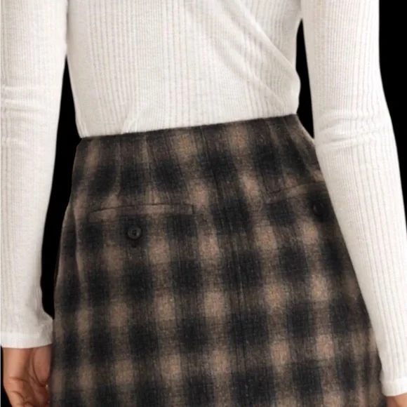 MADEWELL
Buckle-Belt Wrap Mini Skirt in Larsa Brushed Plaid Sz 2 - Picture 5 of 9